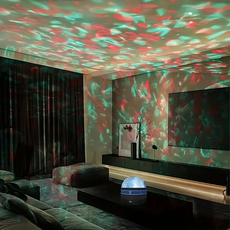 Water Ripple LED Projector Light RGB USB Remote Night Light for Bedroom Decor - Image 3