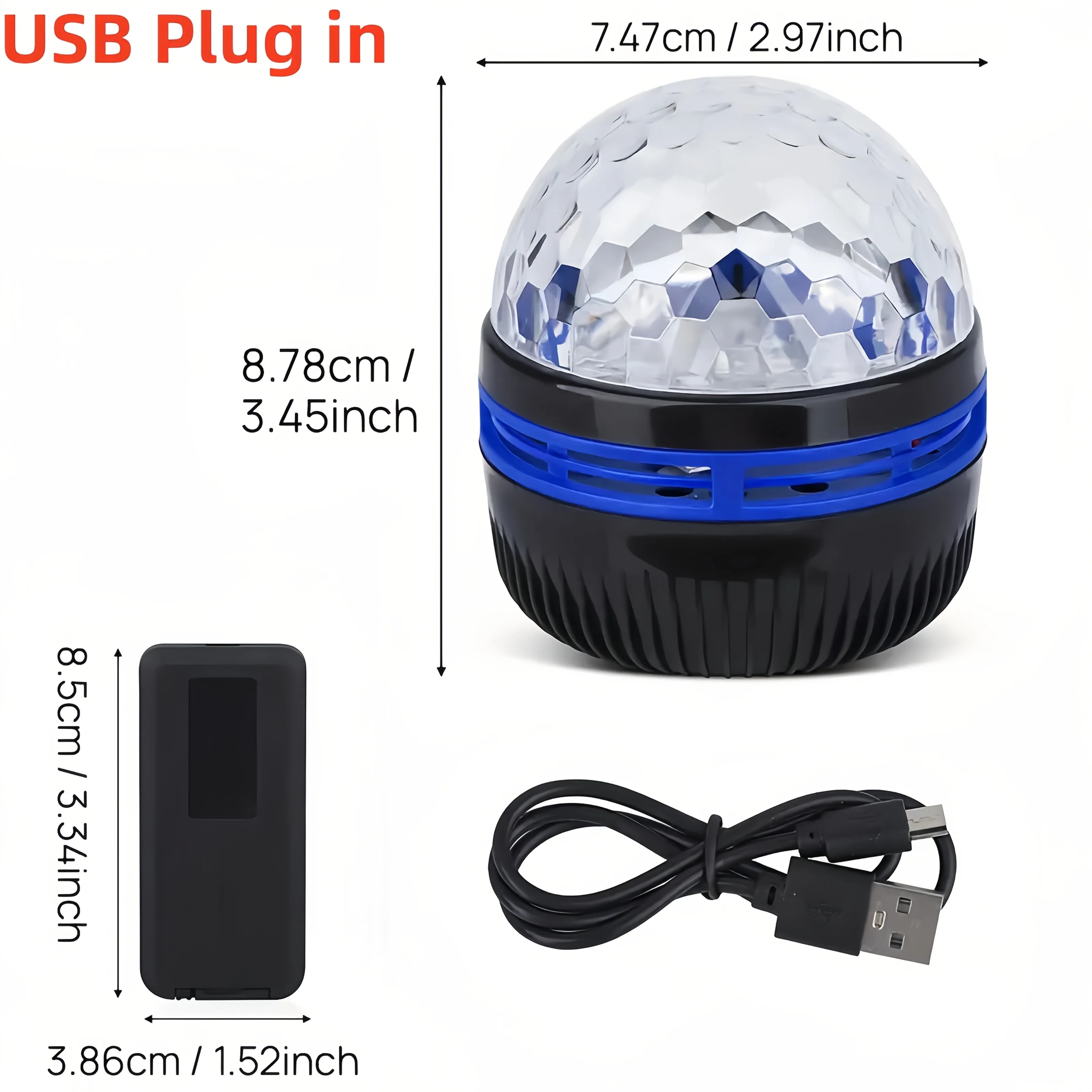 Water Ripple LED Projector Light RGB USB Remote Night Light for Bedroom Decor - Image 5