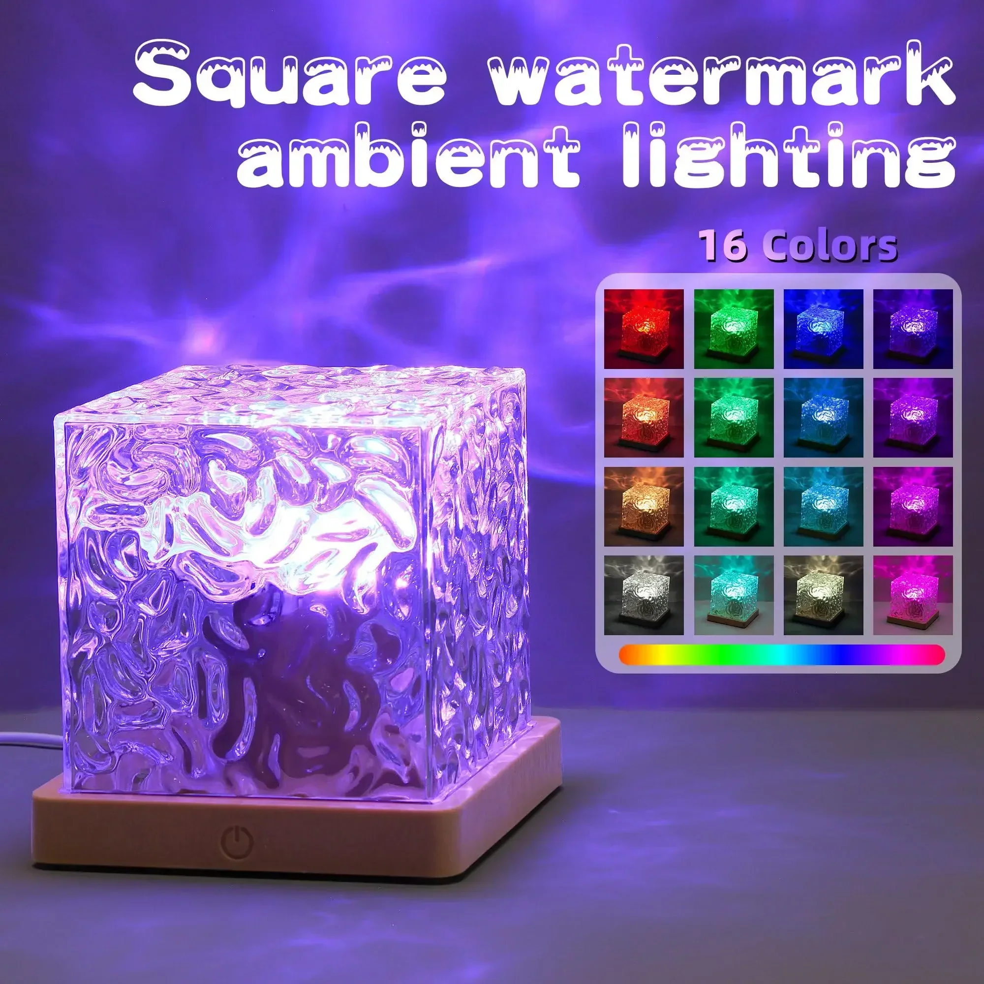 Water Ripple Ocean Wave Light Projector RGB Flame Lamp for Bedroom Mood Decor - Image 2