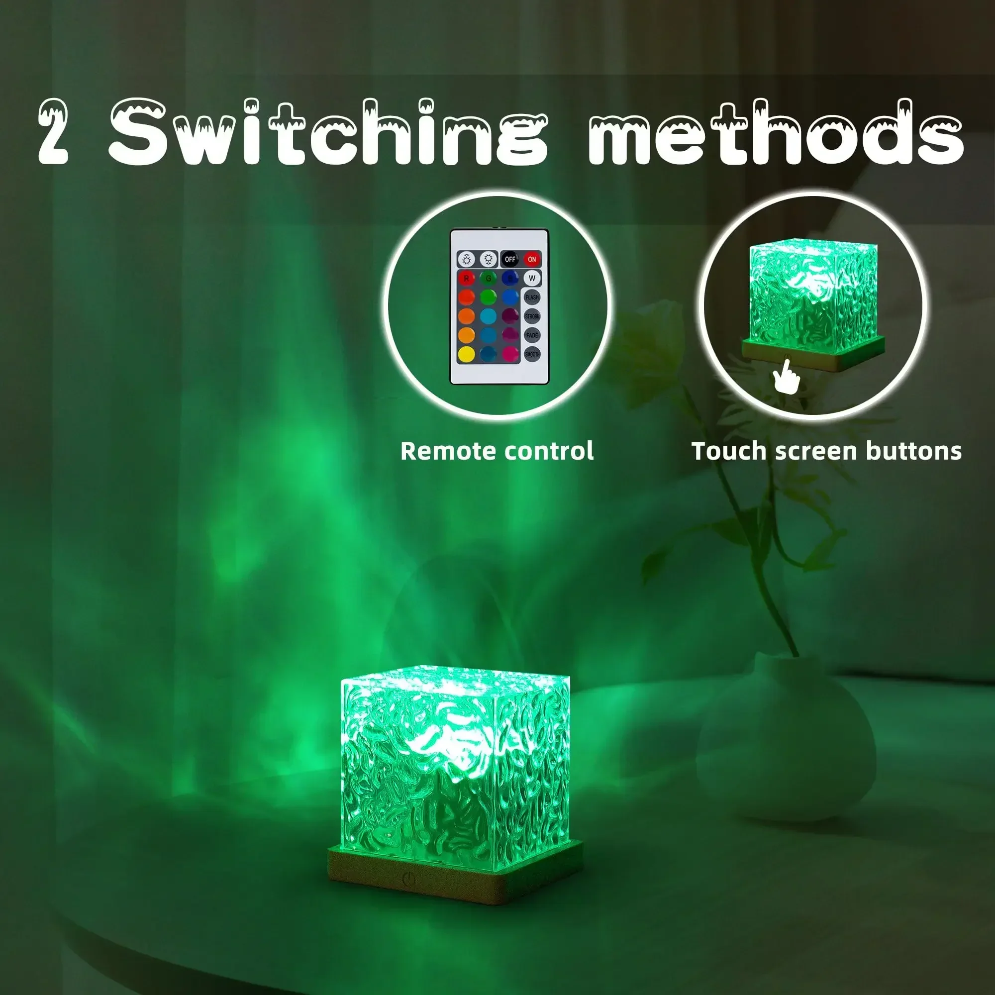 Water Ripple Ocean Wave Light Projector RGB Flame Lamp for Bedroom Mood Decor - Image 5