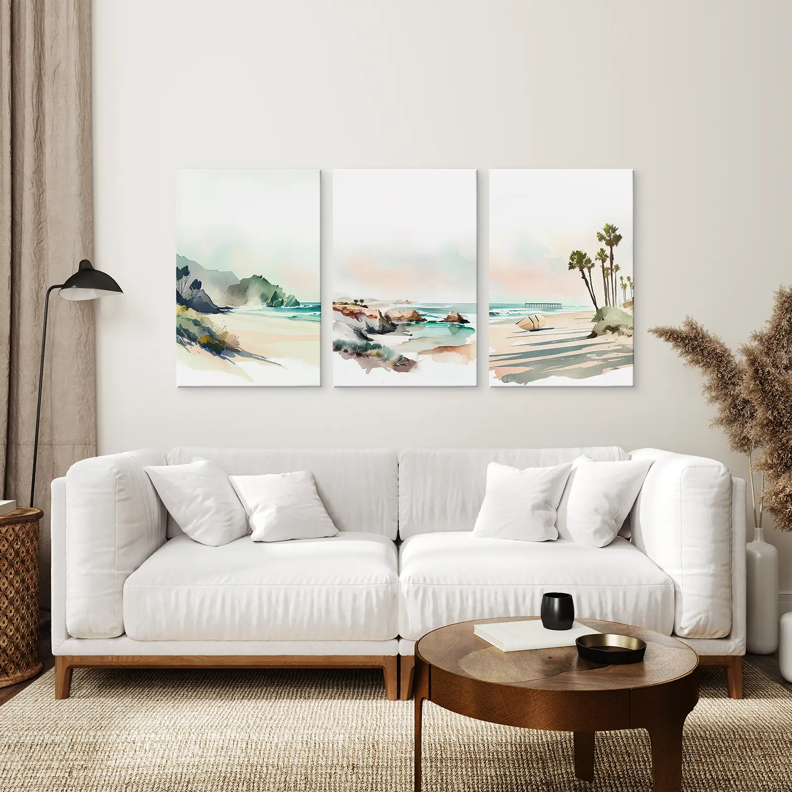 Watercolor Beach Art. Set of 3 Tropical Ocean Scene Decor - Image 3