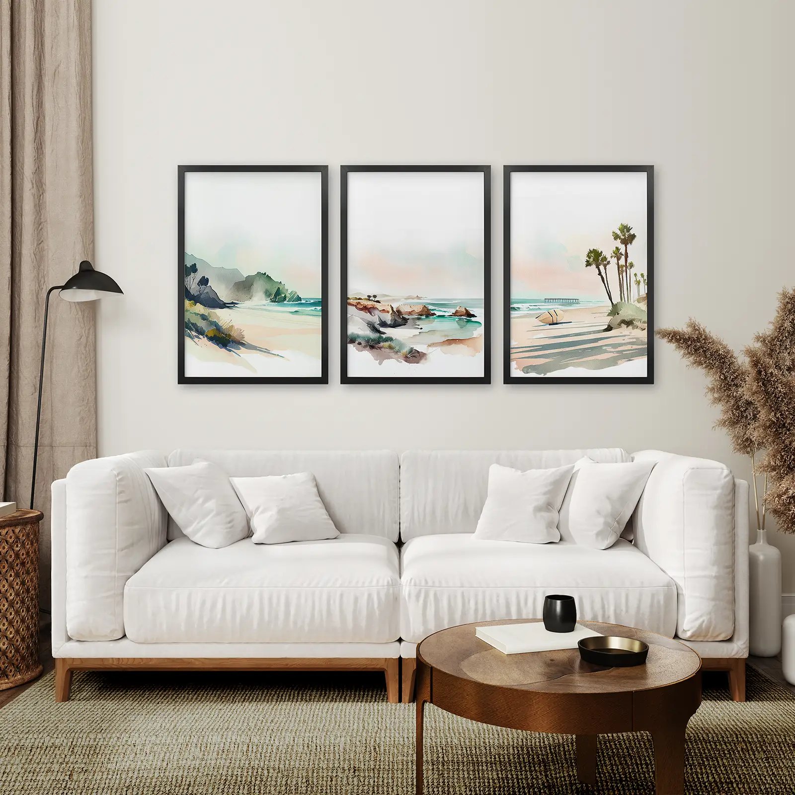 Watercolor Beach Art. Set of 3 Tropical Ocean Scene Decor - Image 5