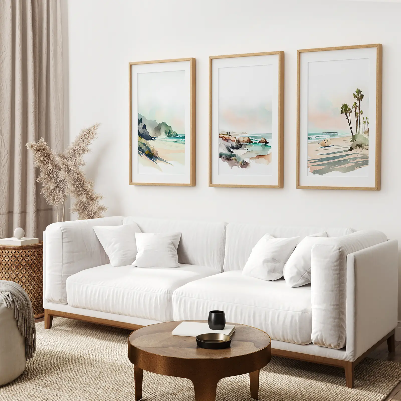 Watercolor Beach Art. Set of 3 Tropical Ocean Scene Decor - Image 7