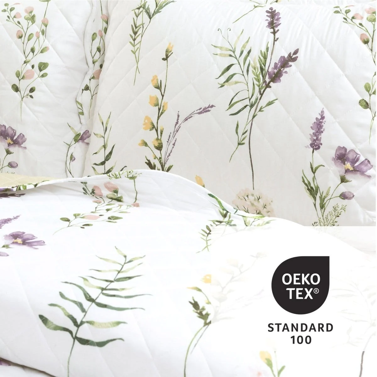 Watercolor Wildflower Scallop Edge Floral 3 Piece Quilt Set - Image 9
