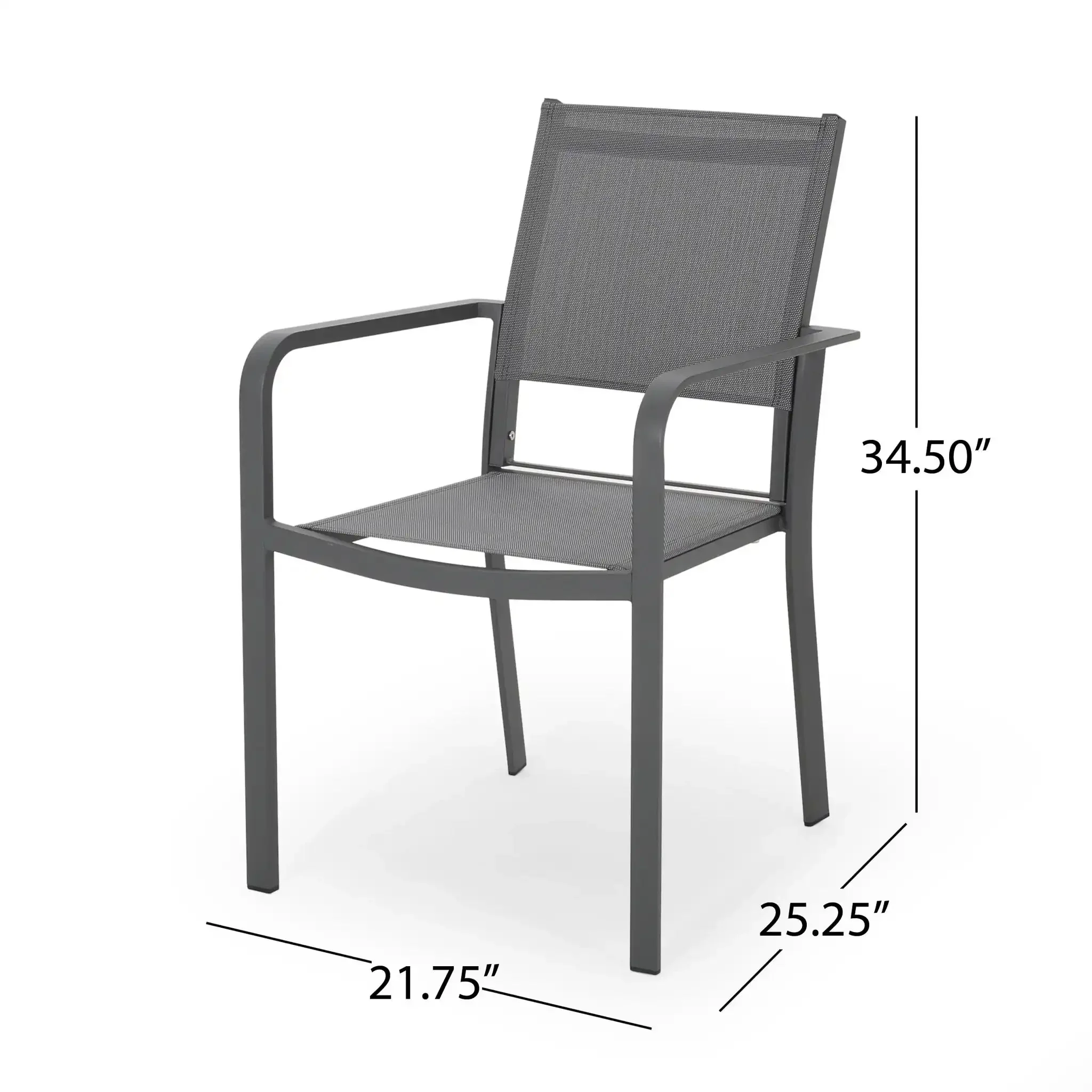 Waterfal - Outdoor Aluminum Dining Chair With Seat (Set of 2) - Image 4