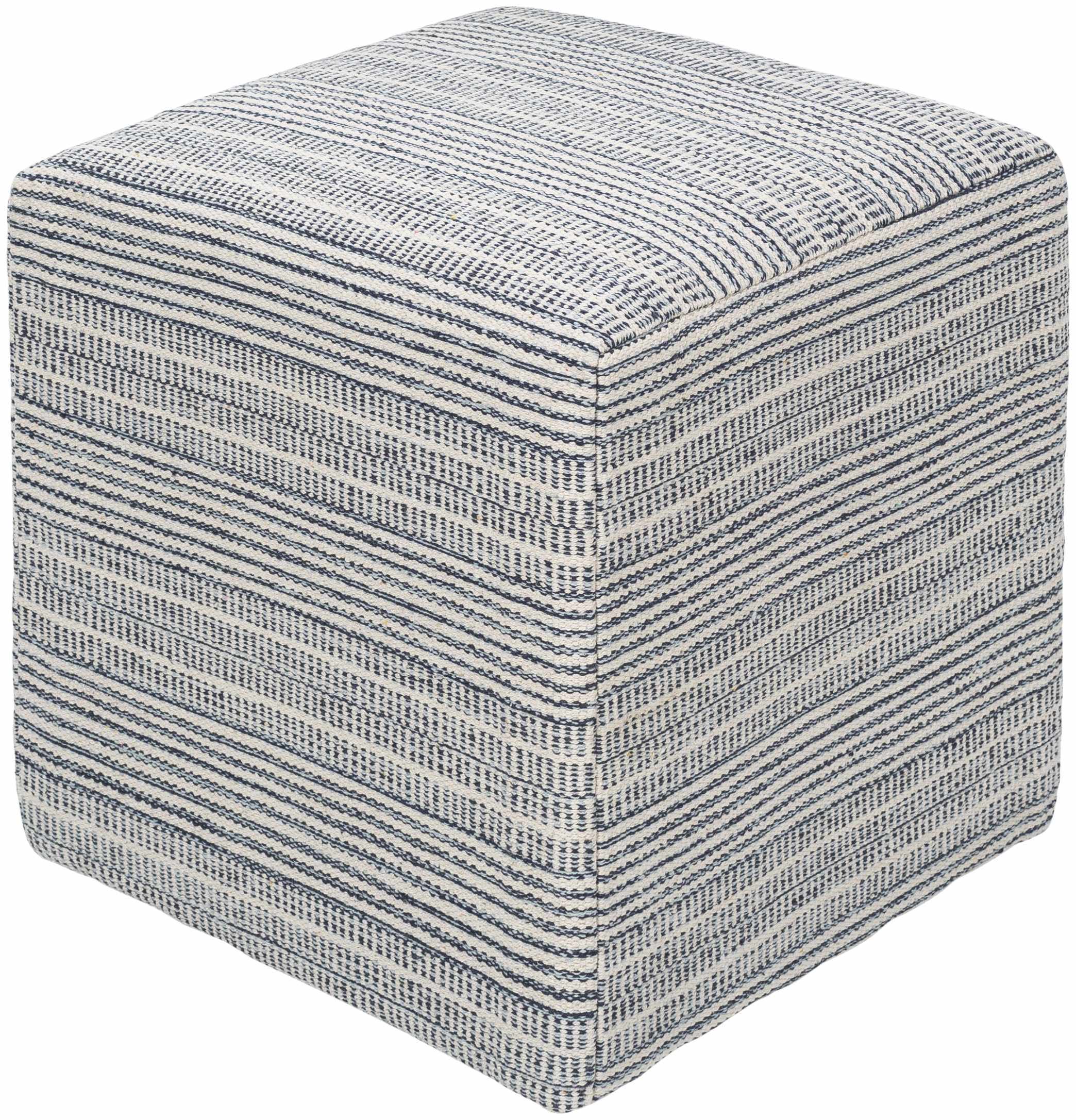 Waterfall Woven Cotton Pouf - Image 4