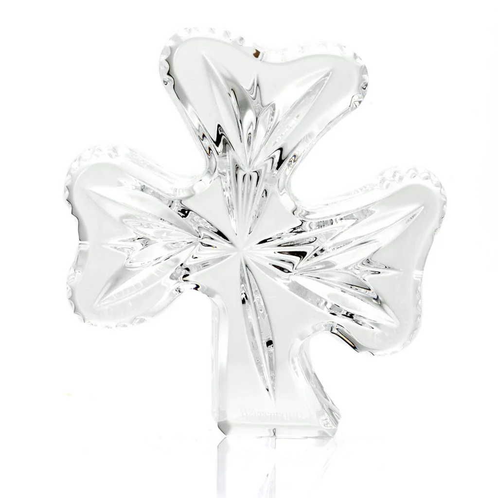 Waterford Crystal 4" Shamrock Paperweight Collectible - Image 2
