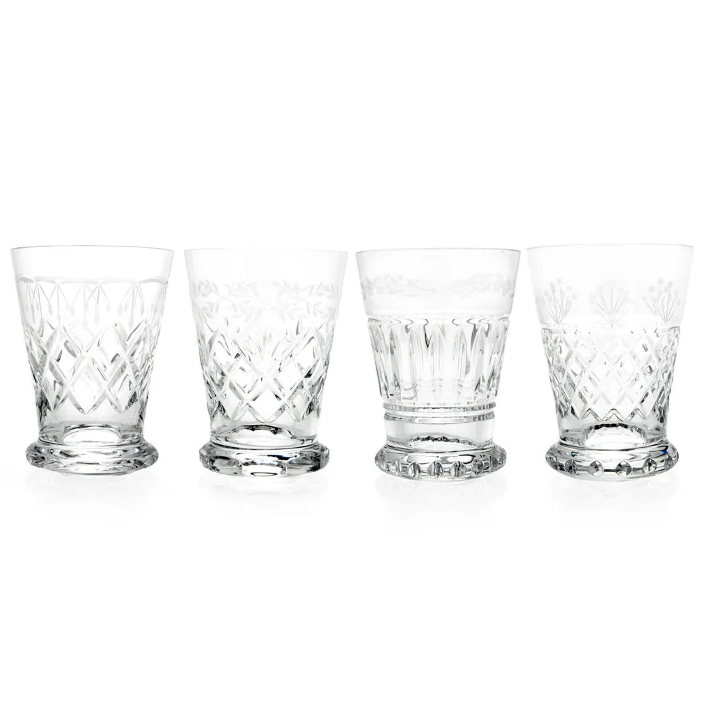 Waterford Crystal Heritage Set of 4 (6 oz) Mixed Pattern Tumblers - Image 3