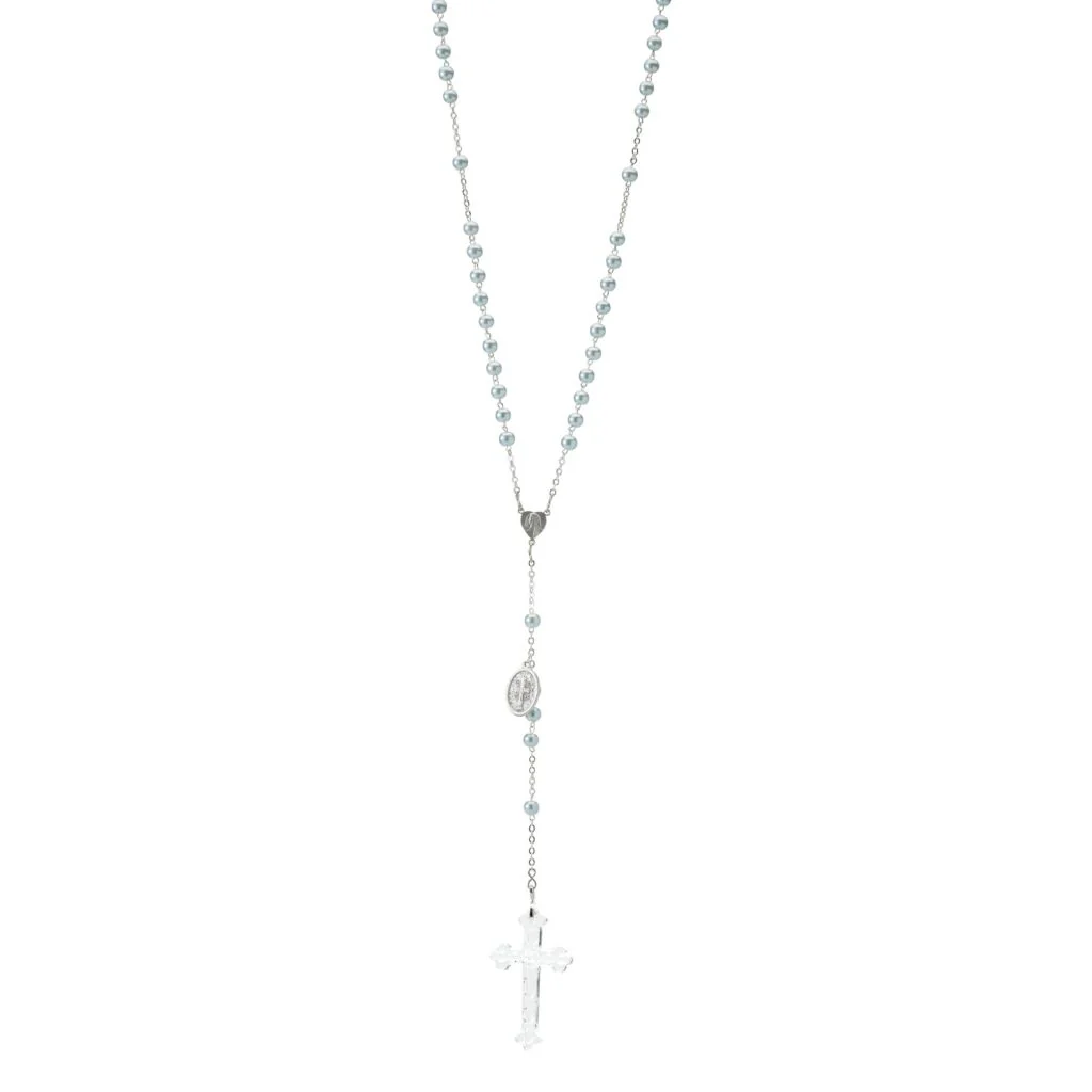 Waterford Crystal Tranquility 15.5" Blue Glass Beaded Rosary - Image 3