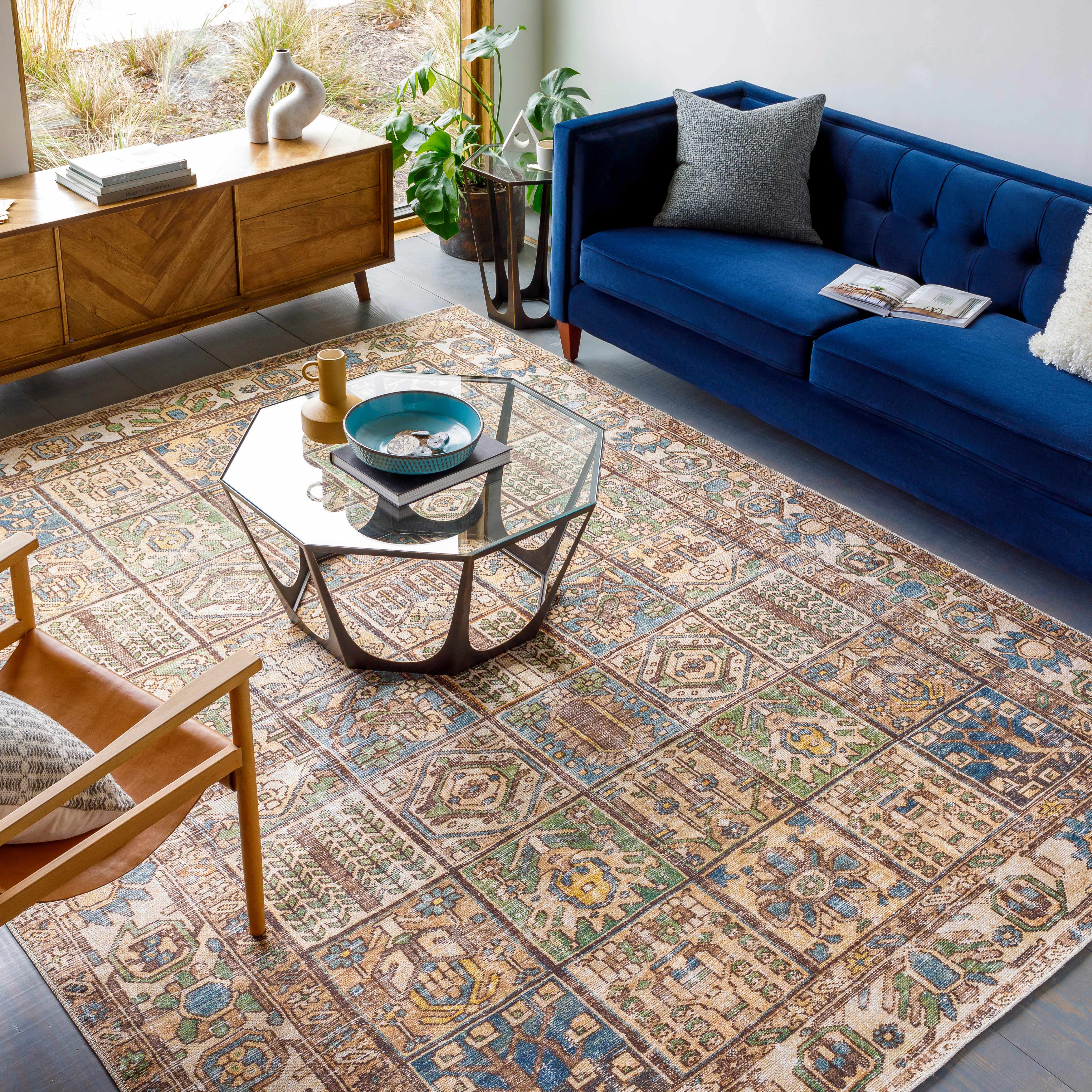 Watermount Washable Aztec Style Area Rug - Clearance - Image 2