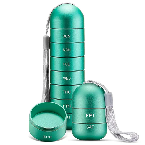 Waterproof Aluminum Pill Organizer 7 Day Travel Pill Box Case - Image 2