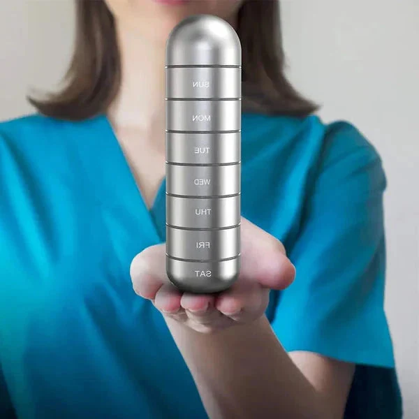 Waterproof Aluminum Pill Organizer 7 Day Travel Pill Box Case - Image 6