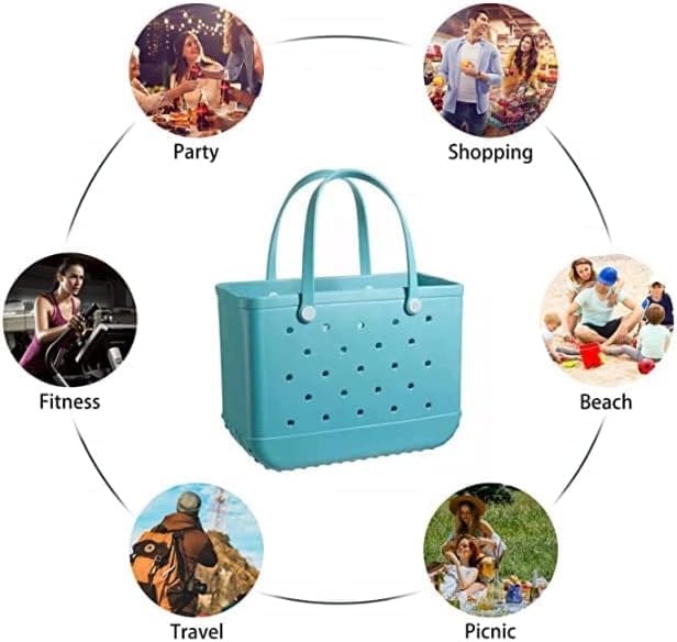 Waterproof EVA Beach Tote Bag Large Sandproof Washable Travel Carryall - Image 19