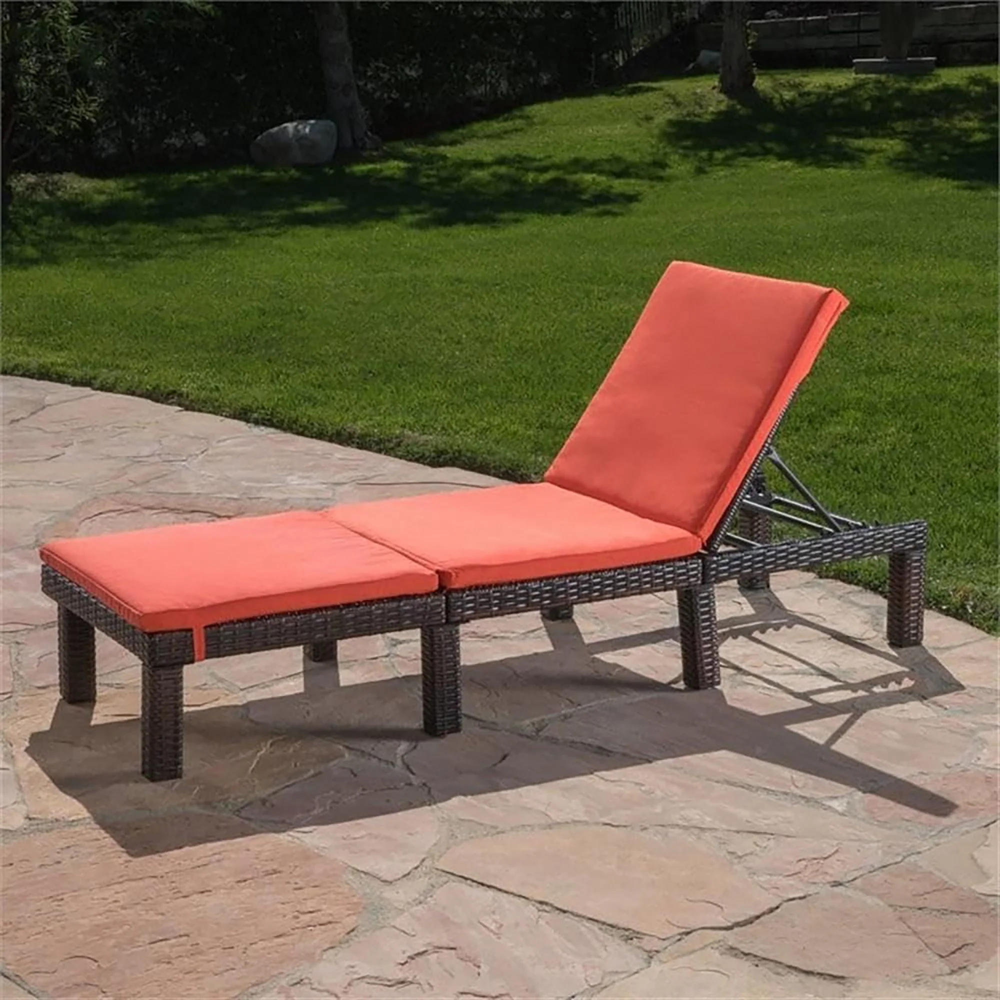 Waterproof Fabric Lounge Cushion With Rectangular Shape - Orange - Image 3