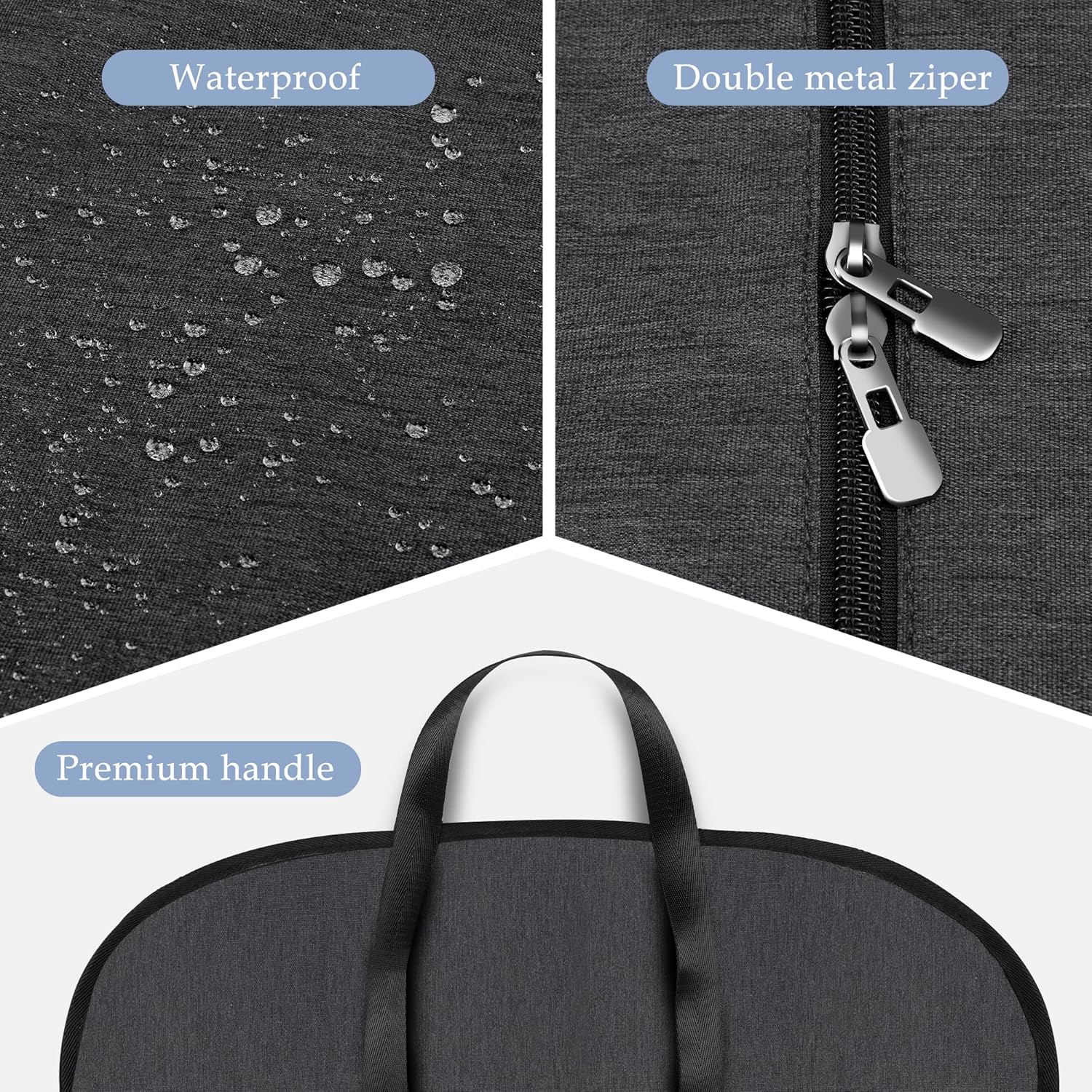 Waterproof Foldable Garment Bag Oxford Travel Suit Cover with Pocket - Image 4