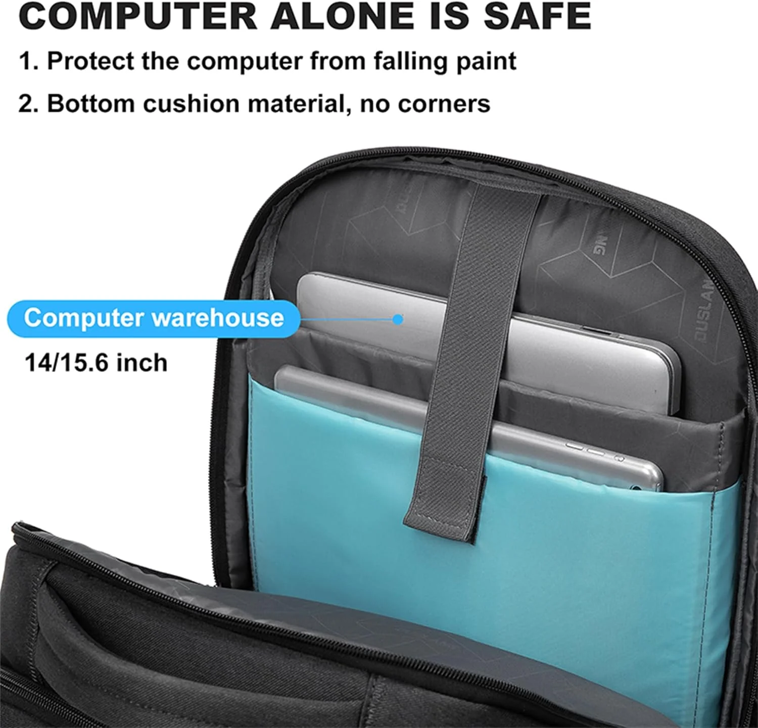 Waterproof Laptop Backpack 15.6 Inch Travel Business Anti Theft Black - Image 5