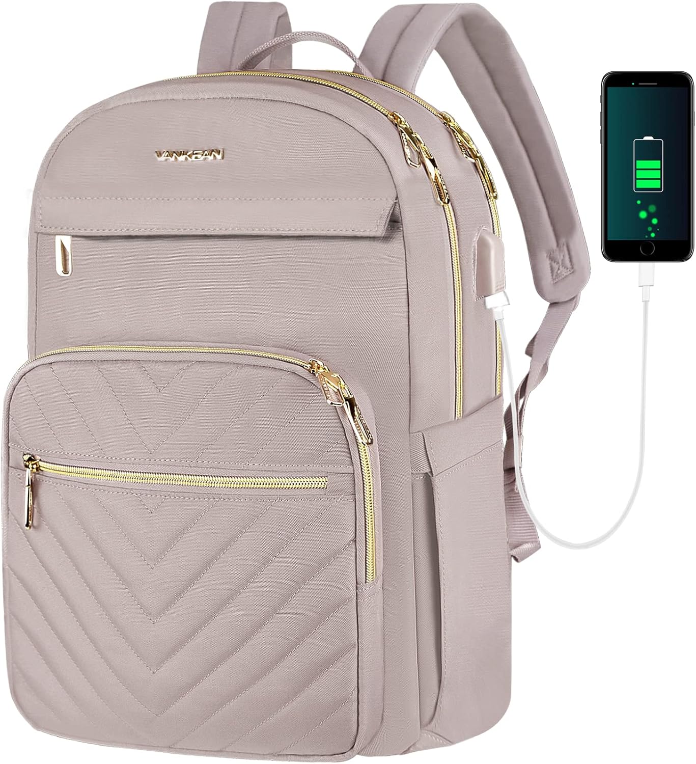 Waterproof Laptop Backpack 15.6 Inch with USB Charging Port Travel Bag - Image 2