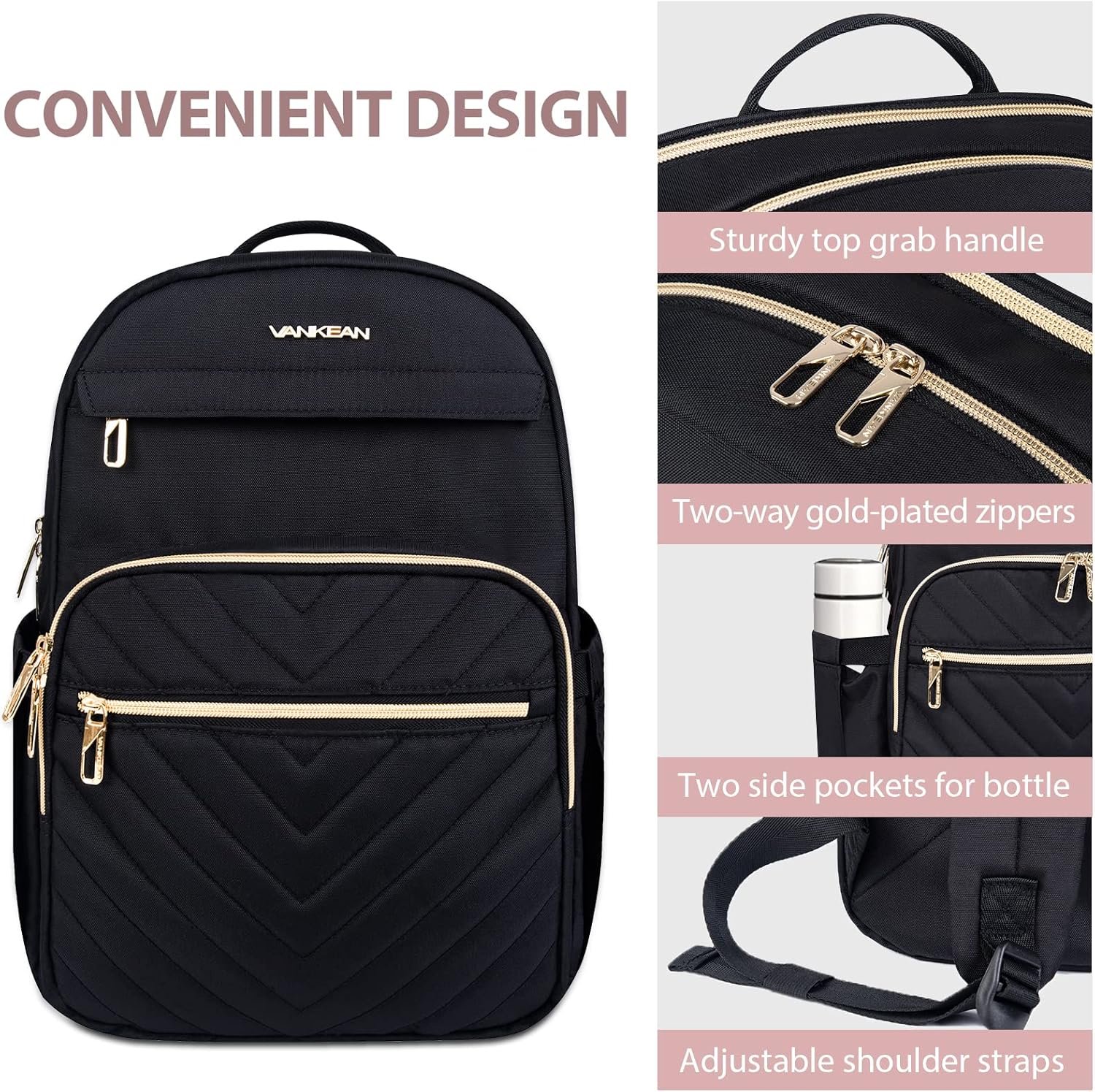Waterproof Laptop Backpack 15.6 Inch with USB Charging Port Travel Bag - Image 6