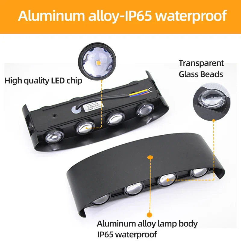 Waterproof LED Wall Light – 8W 12W Aluminum IP65 Lamp for Outdoor & Indoor Use - Image 4