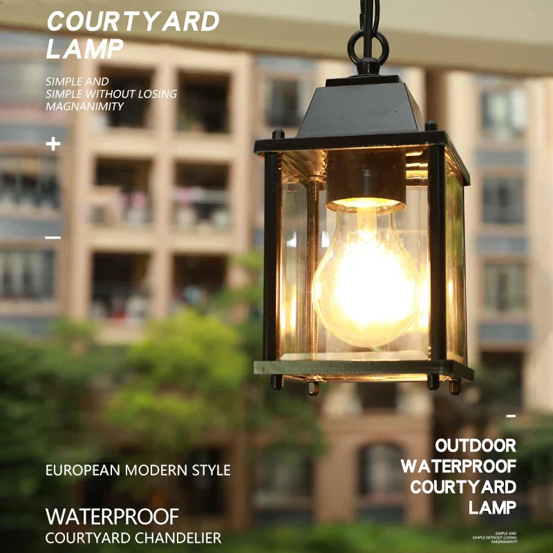 Waterproof Outdoor Hanging Lantern – Garden Ceiling Light for Balcony & Hallway - Image 2