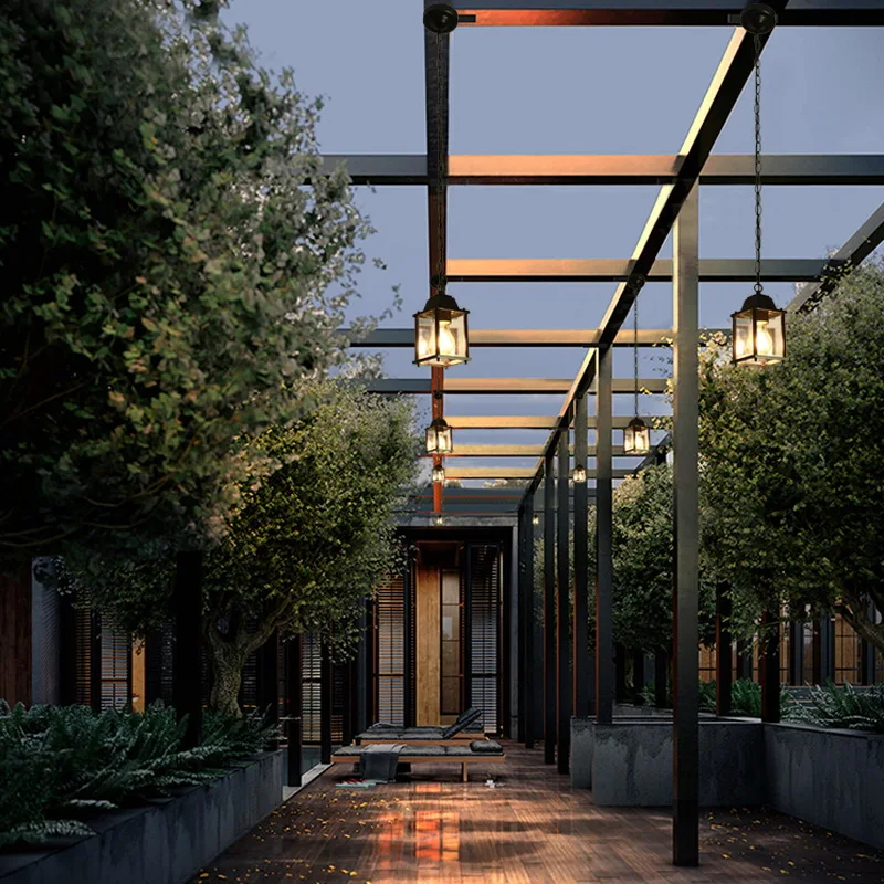Waterproof Outdoor Hanging Lantern – Garden Ceiling Light for Balcony & Hallway - Image 4