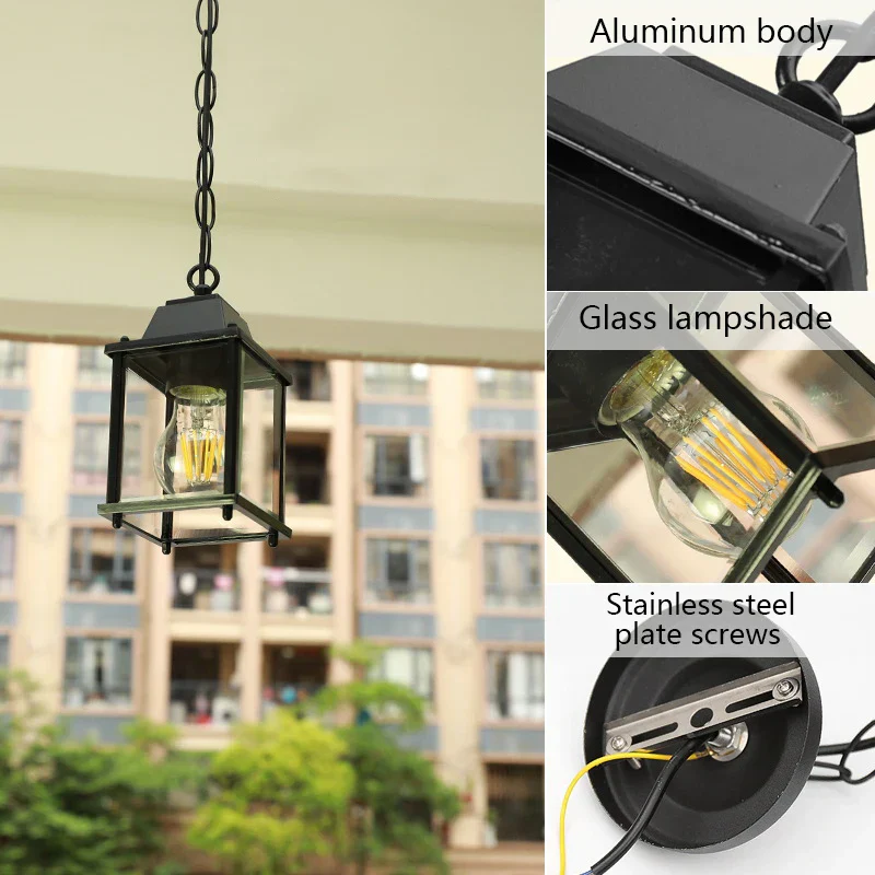 Waterproof Outdoor Hanging Lantern – Garden Ceiling Light for Balcony & Hallway - Image 5