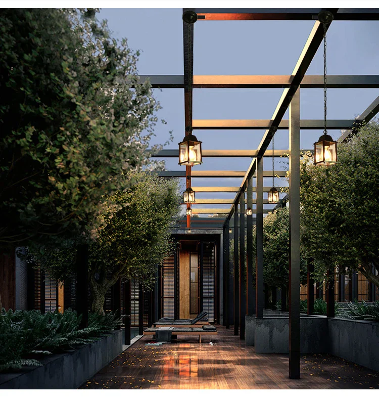 Waterproof Outdoor Hanging Lantern – Garden Ceiling Light for Balcony & Hallway - Image 7