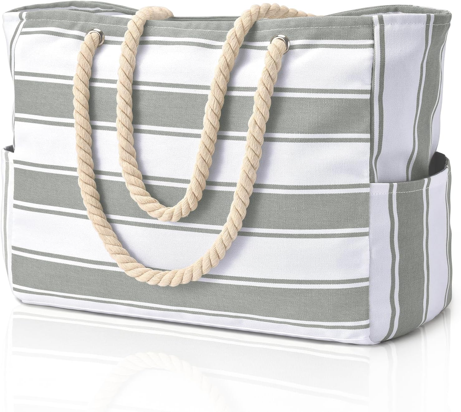 Waterproof Oversized Beach Tote Bag 20L Sandproof Zip Travel Carryall - Image 12