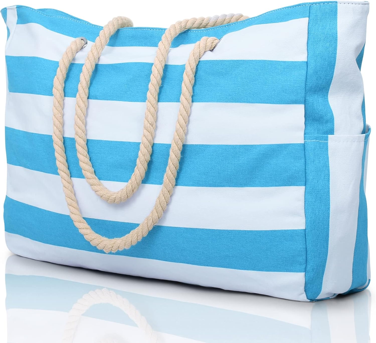 Waterproof Oversized Beach Tote Bag 20L Sandproof Zip Travel Carryall - Image 14