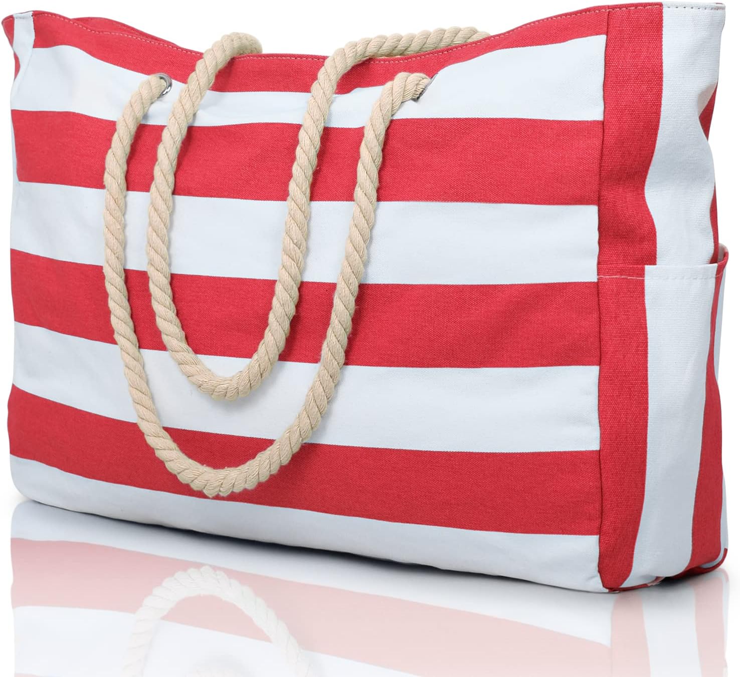 Waterproof Oversized Beach Tote Bag 20L Sandproof Zip Travel Carryall - Image 16
