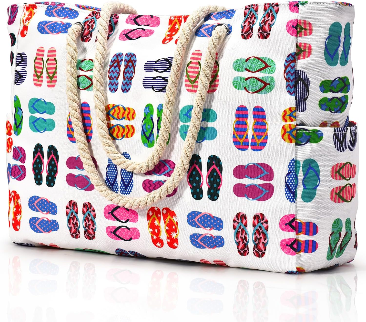 Waterproof Oversized Beach Tote Bag 20L Sandproof Zip Travel Carryall - Image 18