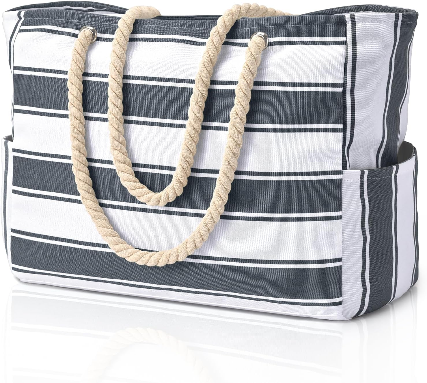 Waterproof Oversized Beach Tote Bag 20L Sandproof Zip Travel Carryall - Image 20