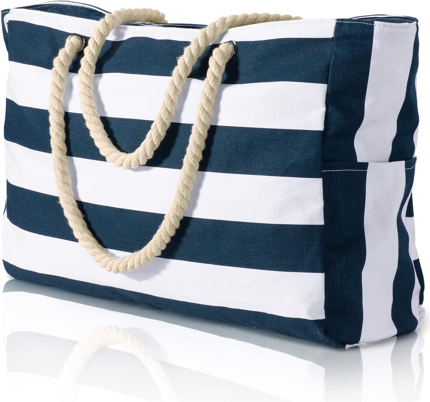 Waterproof Oversized Beach Tote Bag 20L Sandproof Zip Travel Carryall - Image 24