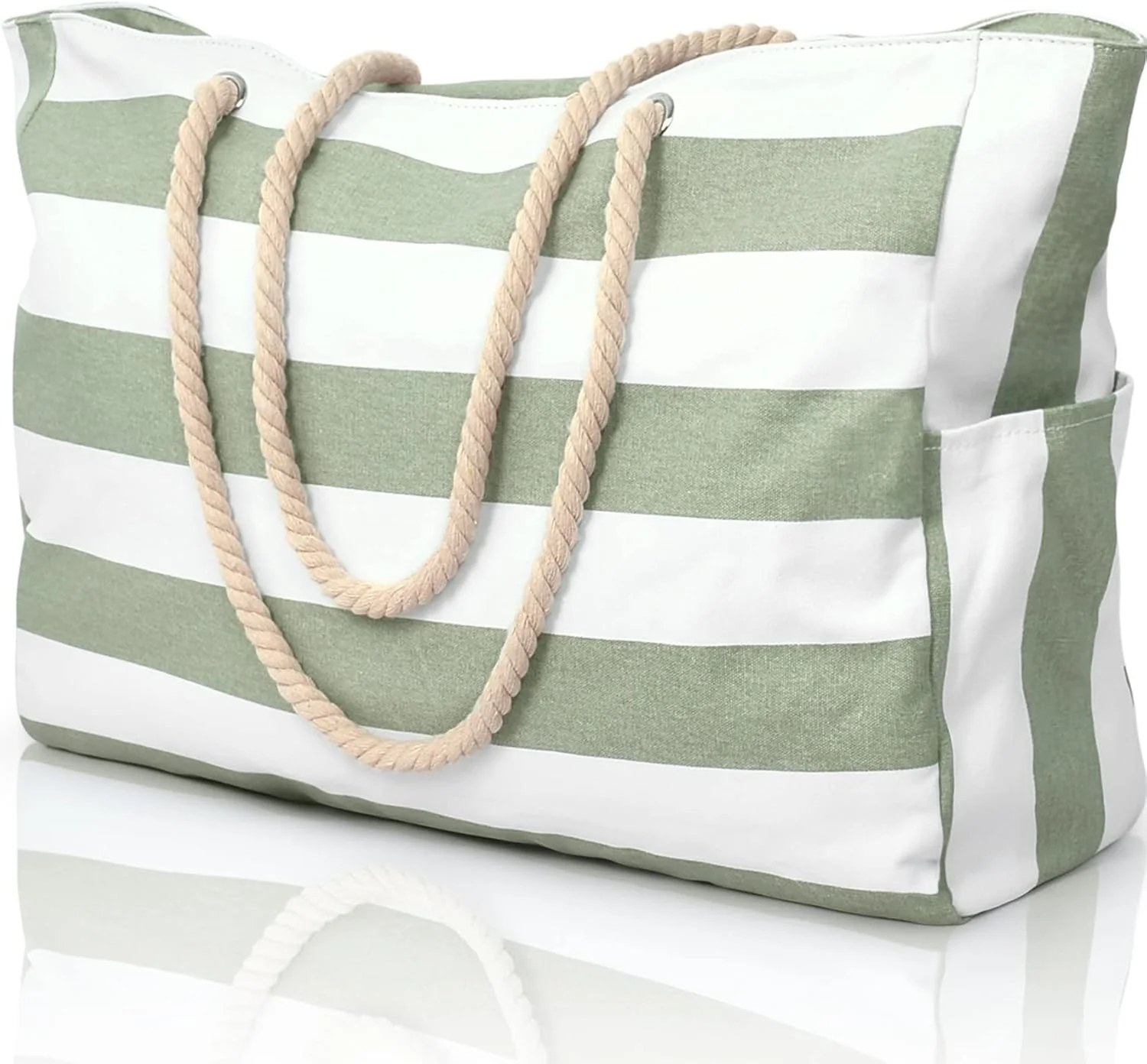 Waterproof Oversized Beach Tote Bag 20L Sandproof Zip Travel Carryall - Image 25