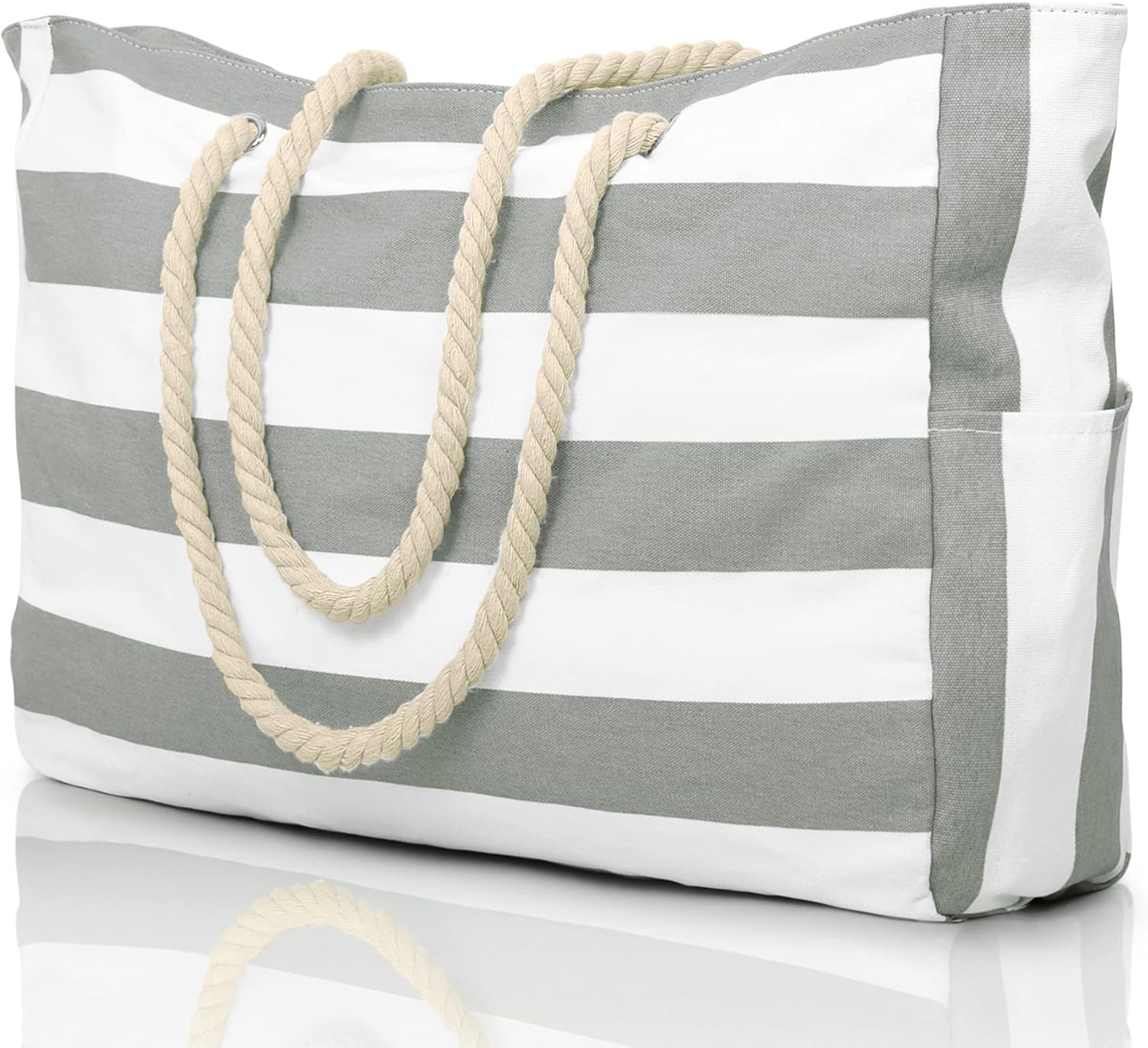 Waterproof Oversized Beach Tote Bag 20L Sandproof Zip Travel Carryall - Image 27