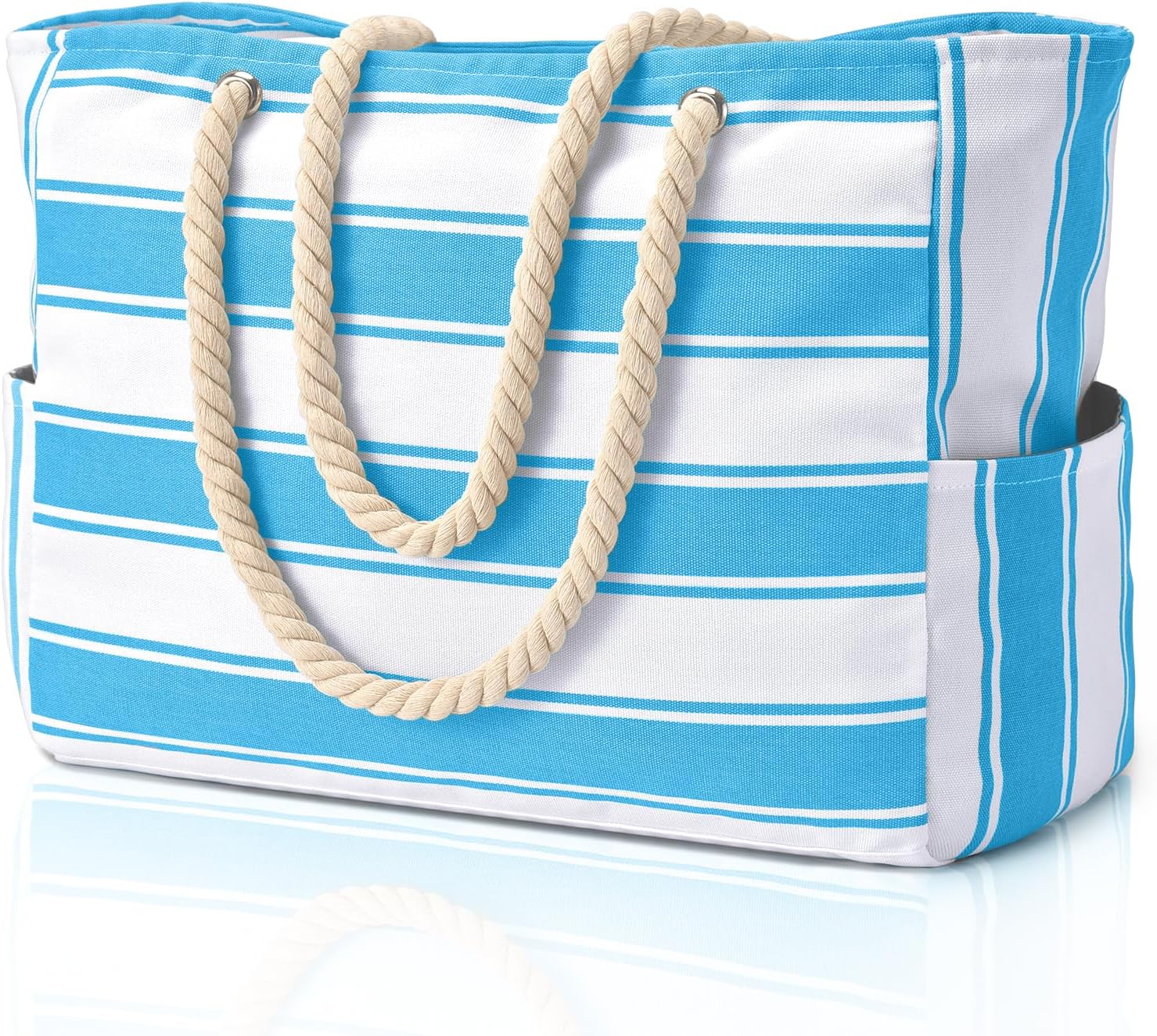 Waterproof Oversized Beach Tote Bag 20L Sandproof Zip Travel Carryall - Image 3