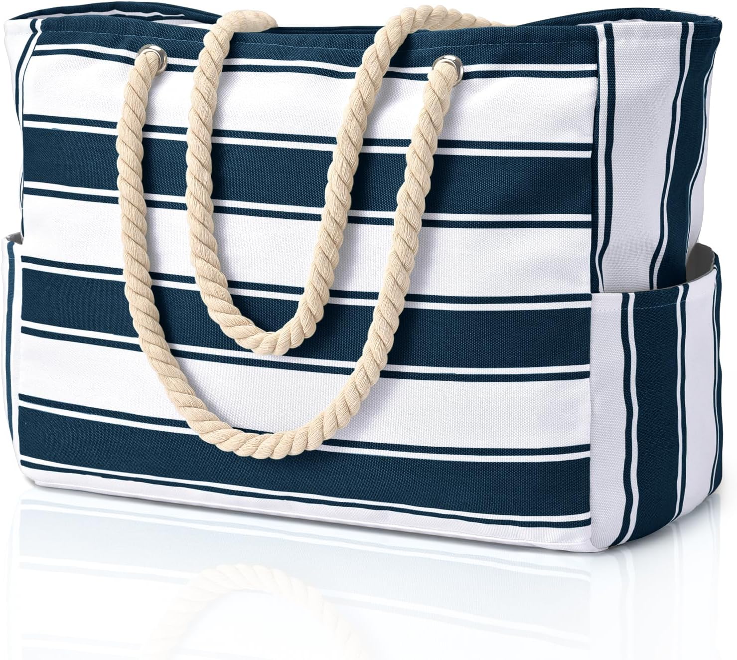 Waterproof Oversized Beach Tote Bag 20L Sandproof Zip Travel Carryall - Image 8