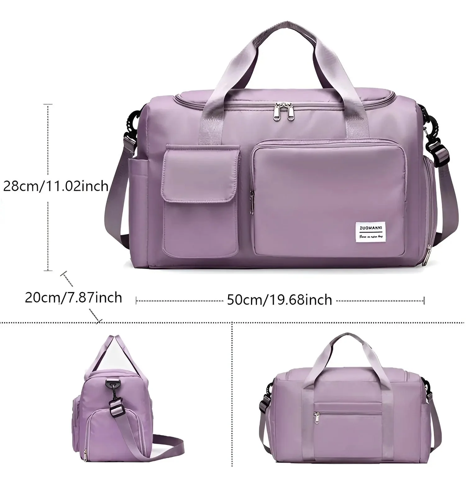 Waterproof Travel Duffel Bag with Shoe Compartment Unisex Gym Weekender - Image 2