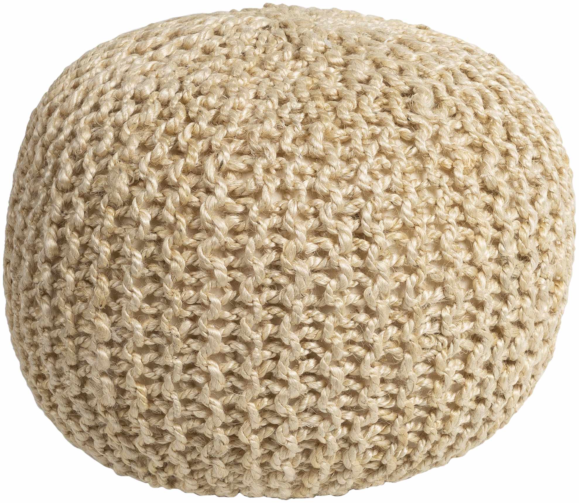 Watseka Jute Knitted Pouf - Image 2