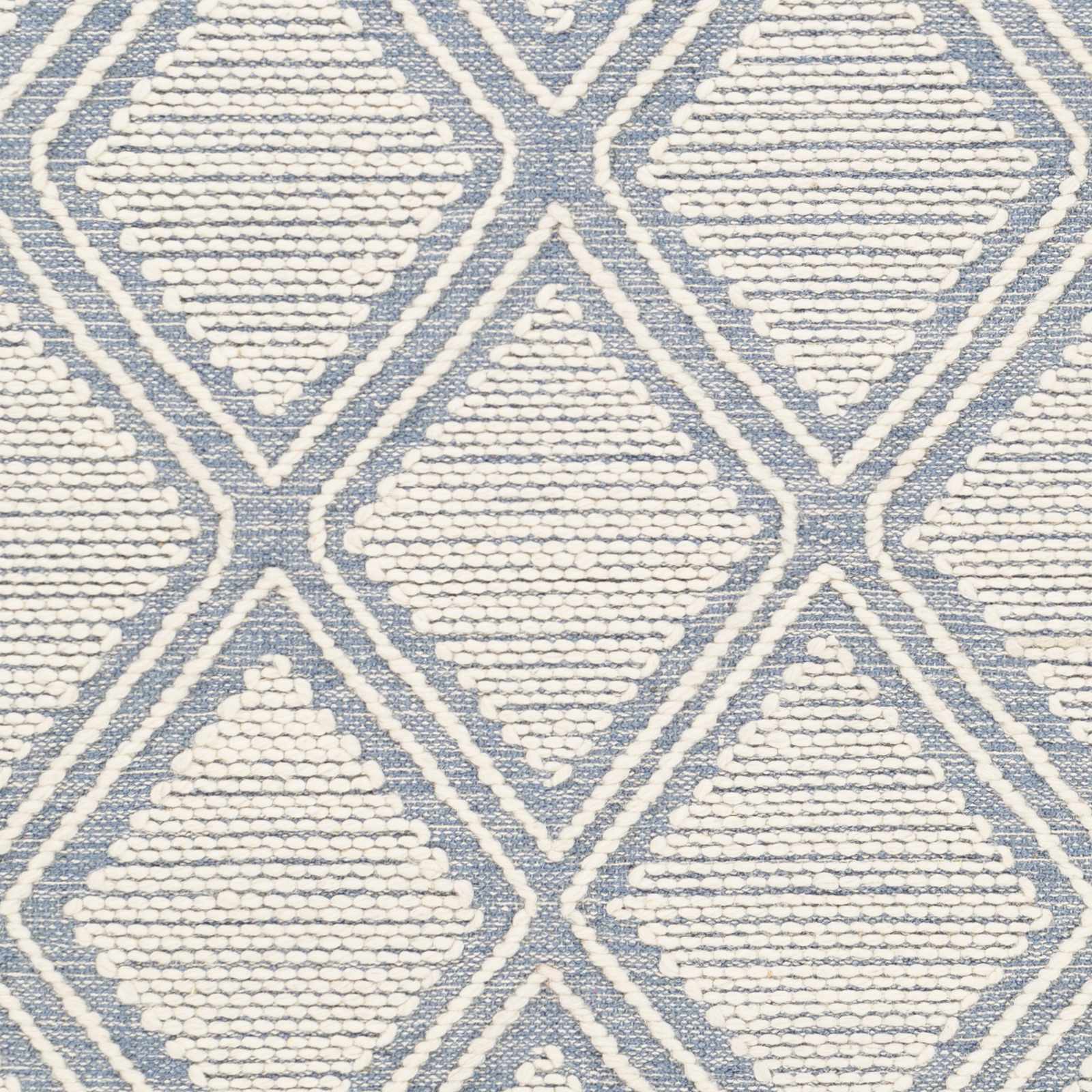 Wausa Denim Trellis on Cream Cotton/wool  Rug - Clearance - Image 6