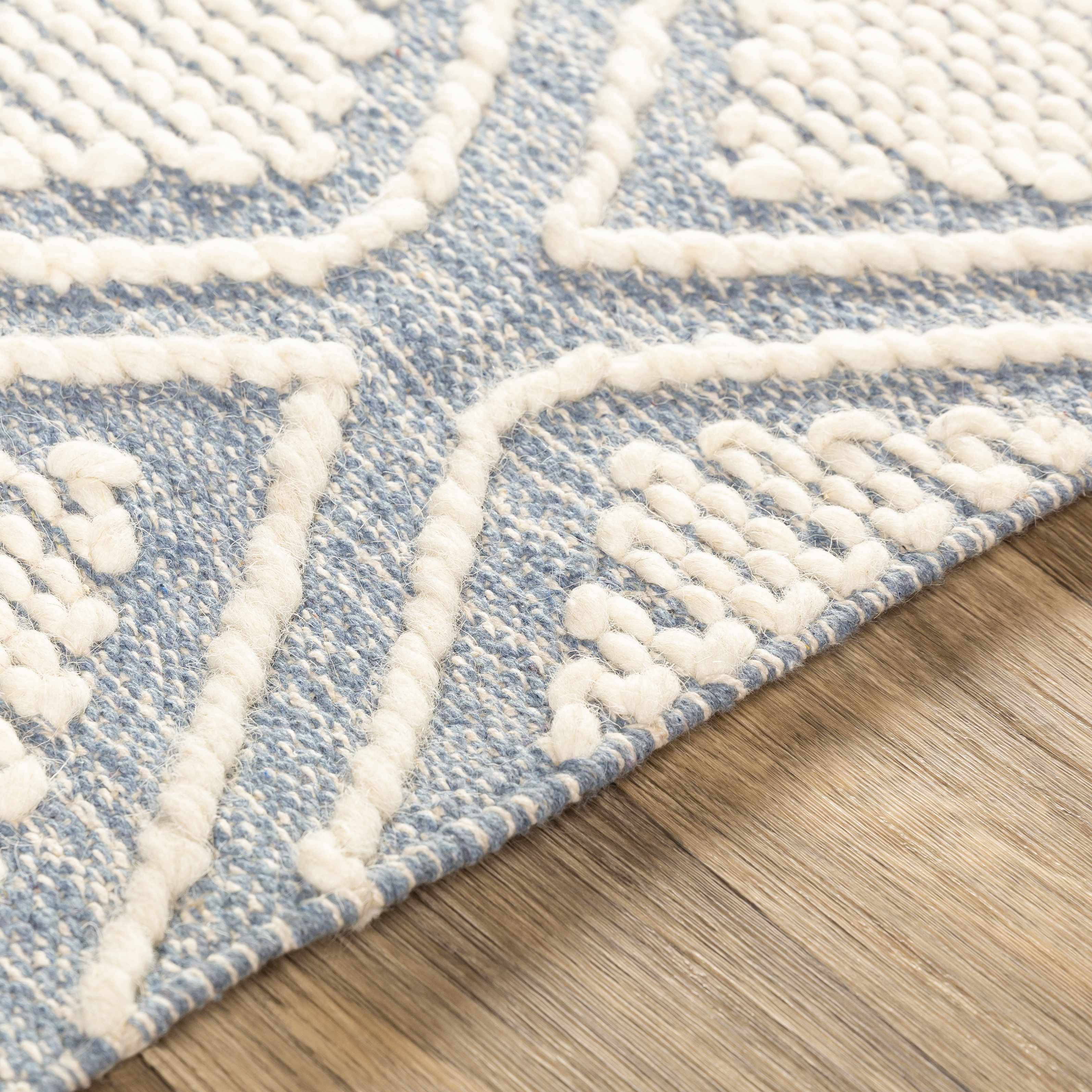 Wausa Denim Trellis on Cream Cotton/wool  Rug - Clearance - Image 7