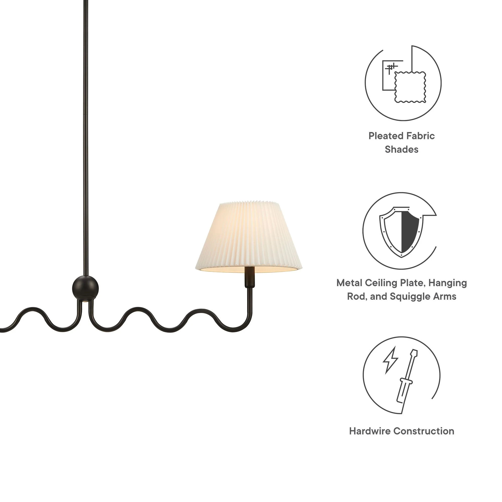 Wave Squiggle 2-Arm Pendant Light by Modway - Image 11