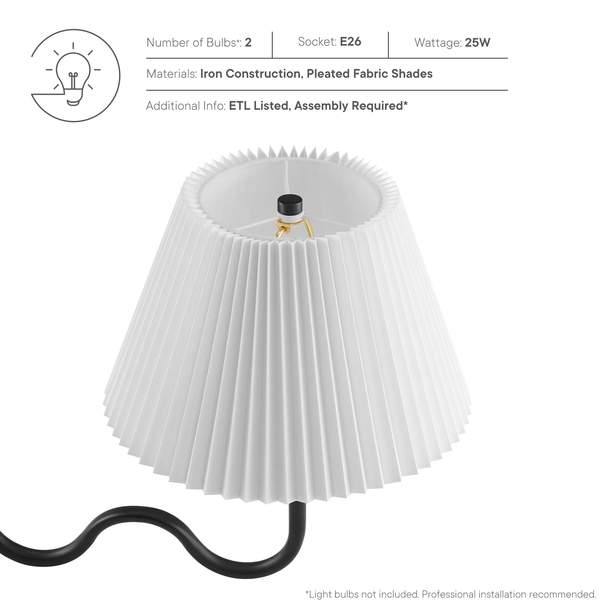 Wave Squiggle 2-Arm Pendant Light by Modway - Image 12