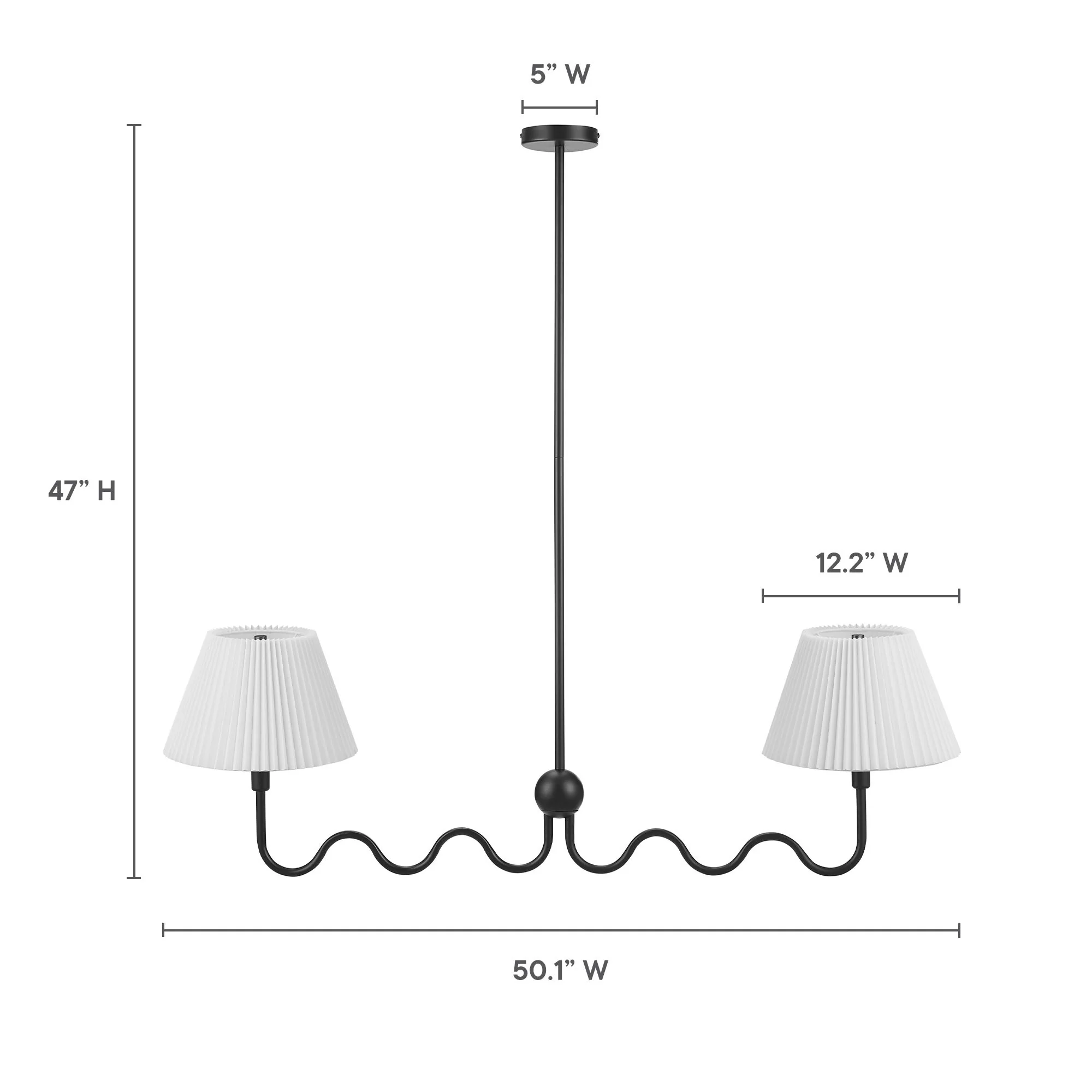 Wave Squiggle 2-Arm Pendant Light by Modway - Image 13