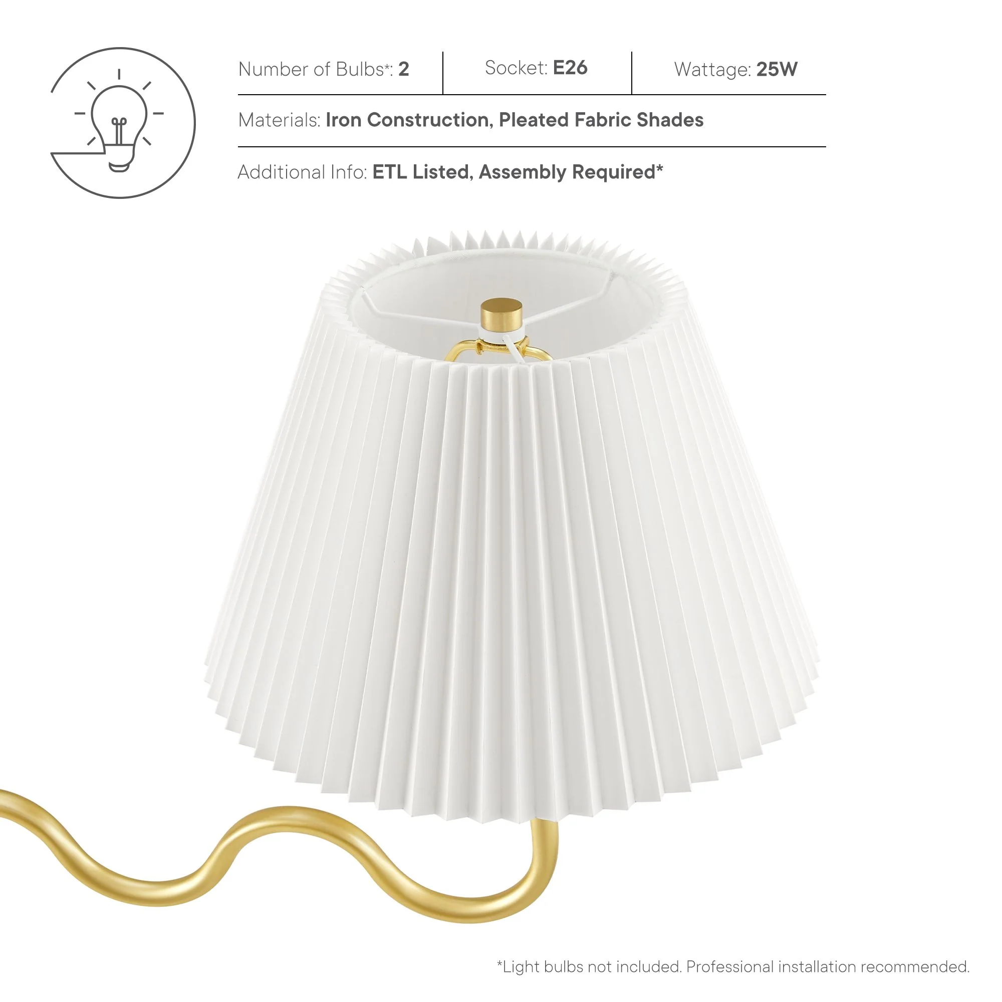 Wave Squiggle 2-Arm Pendant Light by Modway - Image 3