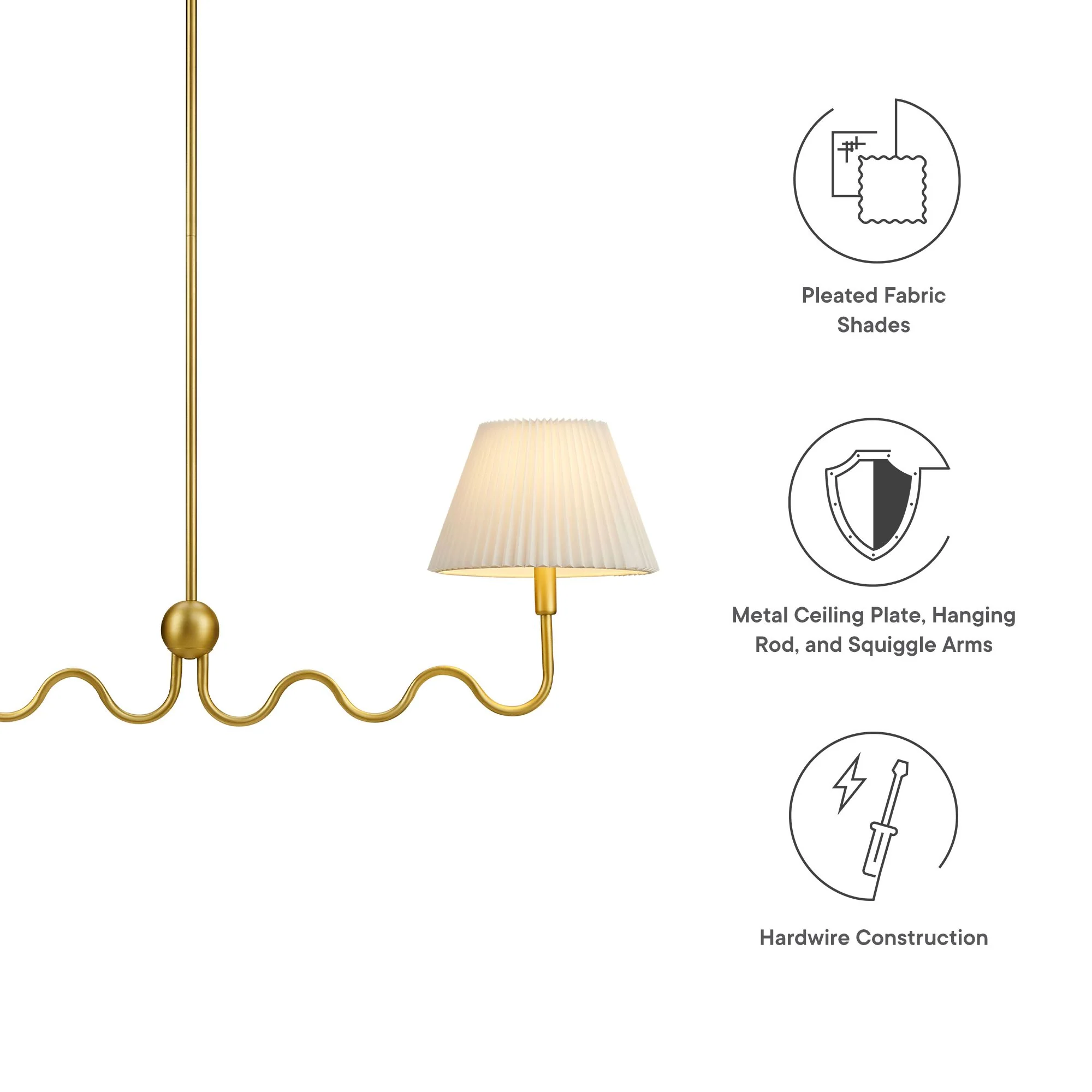 Wave Squiggle 2-Arm Pendant Light by Modway - Image 4