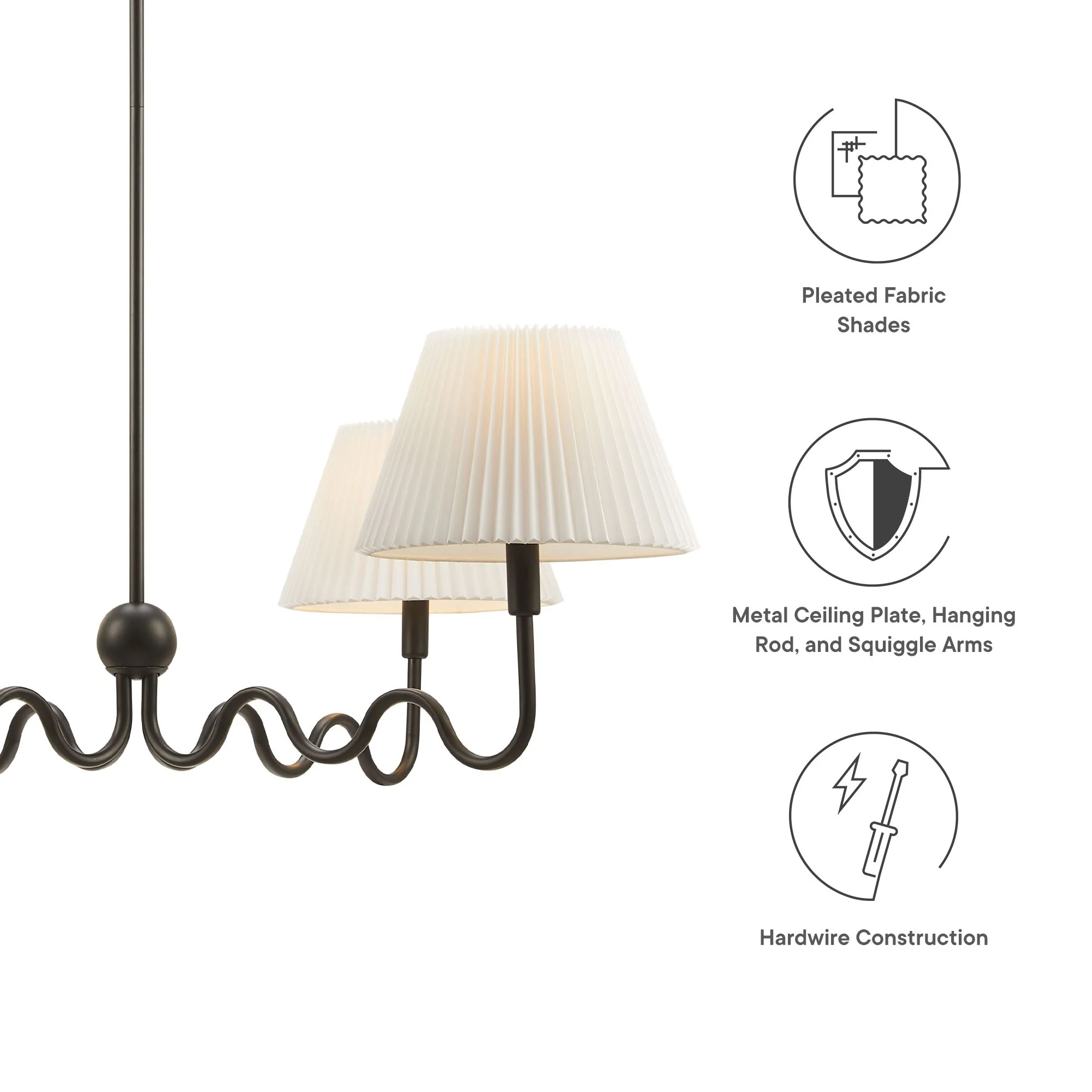 Wave Squiggle 4-Arm Pendant Light by Modway - Image 11