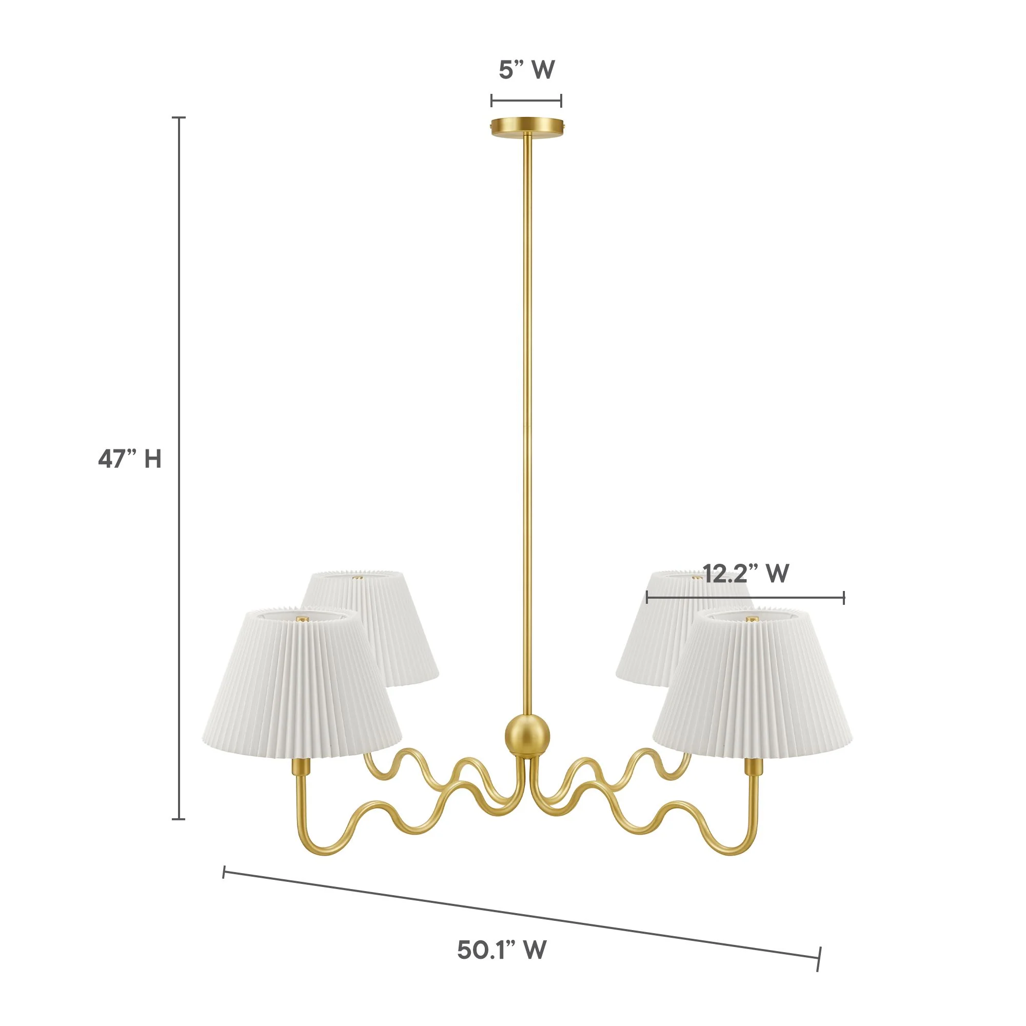 Wave Squiggle 4-Arm Pendant Light by Modway - Image 4