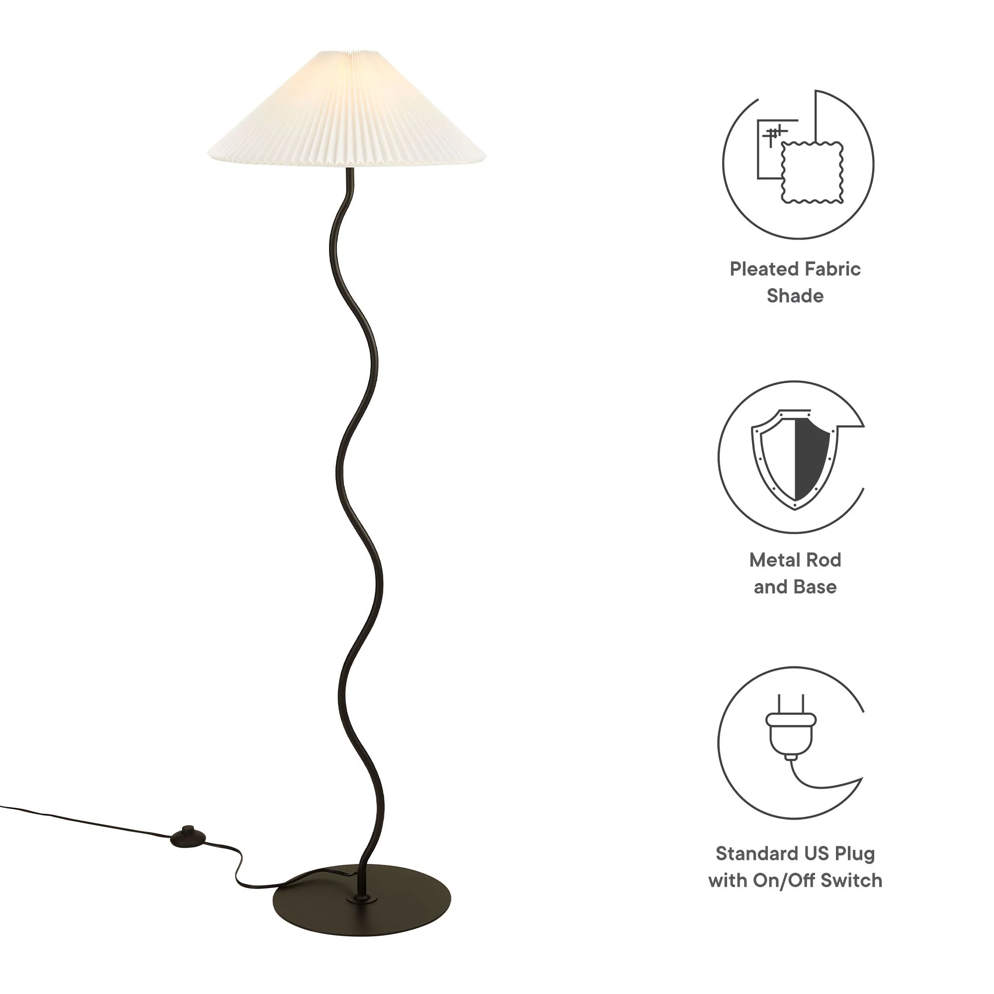 Wave Squiggle Floor Lamp by Modway - Image 2