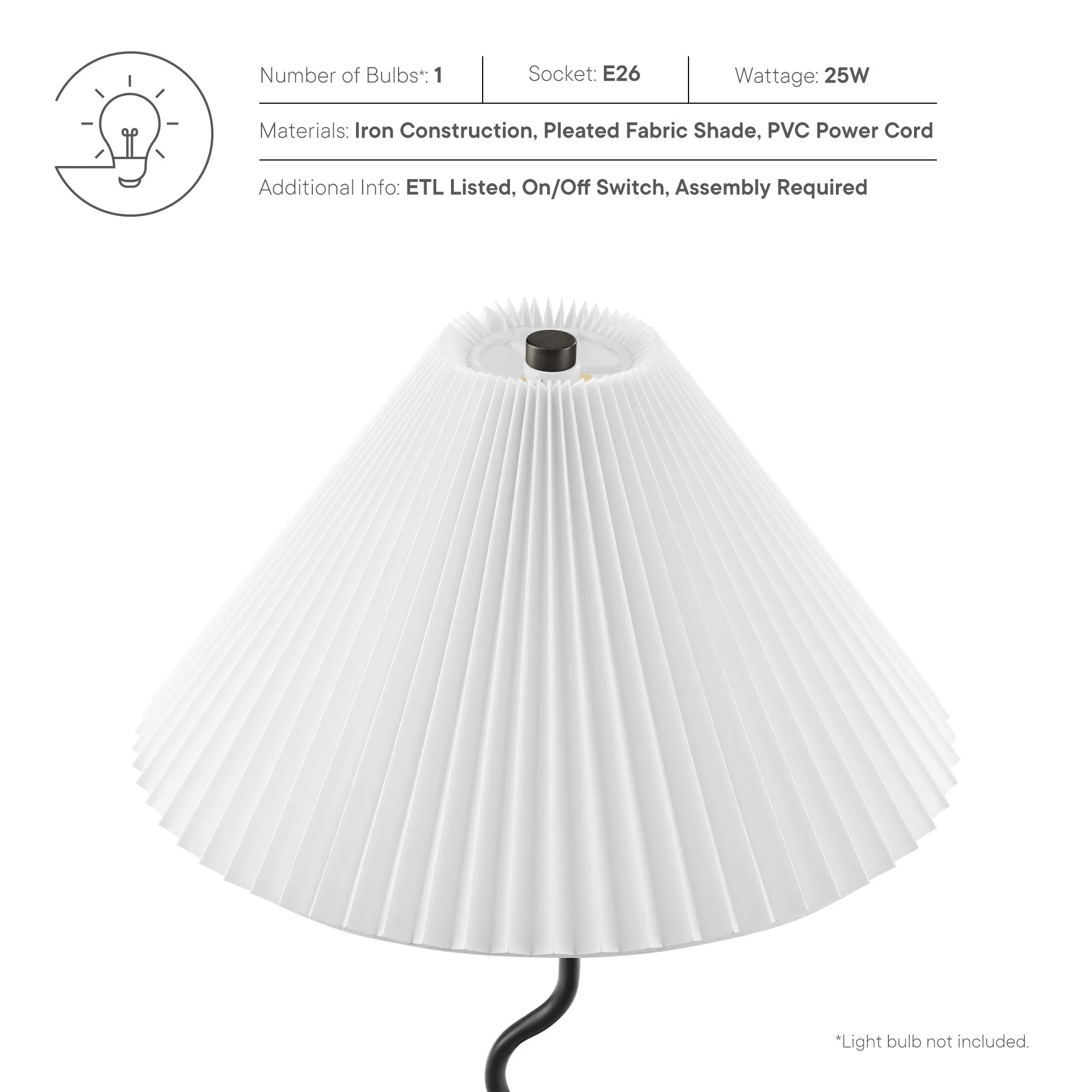 Wave Squiggle Table Lamp by Modway - Image 3